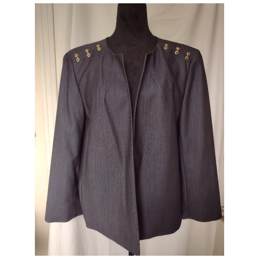 Anne Klein Suit Jacket Blazer XL with gold shoulder accents